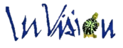 Dark blue In Vision logo with turtle, background removed